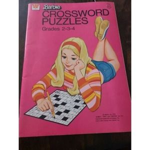Vintage Witman Barbie Crossword Puzzles Book Grades 2-3-4